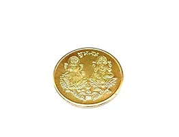 BANSIGOODS Dhanteras Diwali Gold Plated German Silver Coins laxmi Ganesh sikka for Gift Pack of 5pc-thumb1