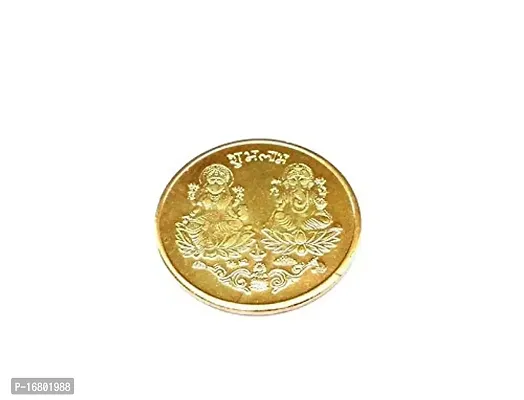 BANSIGOODS Dhanteras Diwali Gold Plated German Silver Coins laxmi Ganesh sikka for Gift Pack of 5pc-thumb2