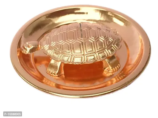 BANSIGOODS Copper Good Luck Feng Shui Metal Tortoise Turtle Plate Yantra Vastu for Home Decor, Golden, Plate Size 4-inch Copper Yantra (Plate Size 10cm)