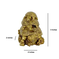 BANSIGOODS Good Luck Triple Tortoise Turtle Family for Protection, Wealth and Longevity Decorative Showpiece (Kachua) (Polyresin, Gold)-thumb1