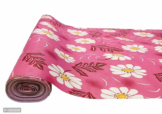 Flower Print Design Wardrobe Kitchen Drawer Cupboard Cabinet Shelf Mat, Shelf Liner 5 Mtr (Pink)-thumb0