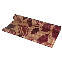 Big Leaf Print Design Wardrobe Kitchen Drawer Cupboard Cabinet Shelf Mat, Shelf Liner 5 Mtr (Brown)-thumb1