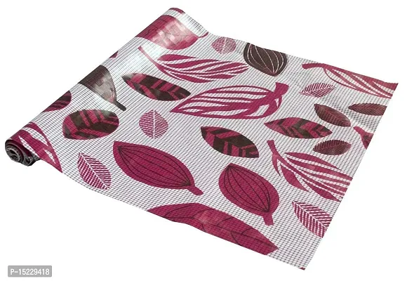 Big Leaf Design Wardrobe Kitchen Drawer Cupboard Cabinet Shelf Mat, Shelf Liner 5 Mtr (Pink)