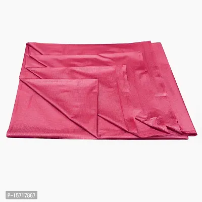 Waterproof Bed Sheet Cover, Plastic (Double Bed Size 6.5 x 6 Feet, Red)-thumb2