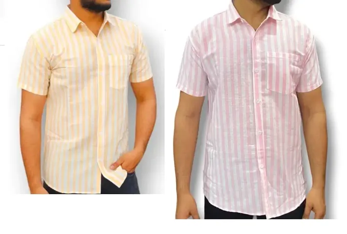 Reliable Short Sleeves Regular Fit Casual Shirt for Men Pack of 2