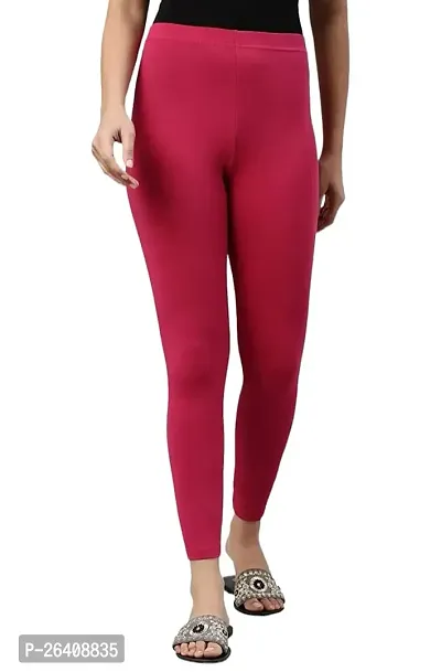 Stylish Cambric Cotton Solid Leggings For Women-thumb0