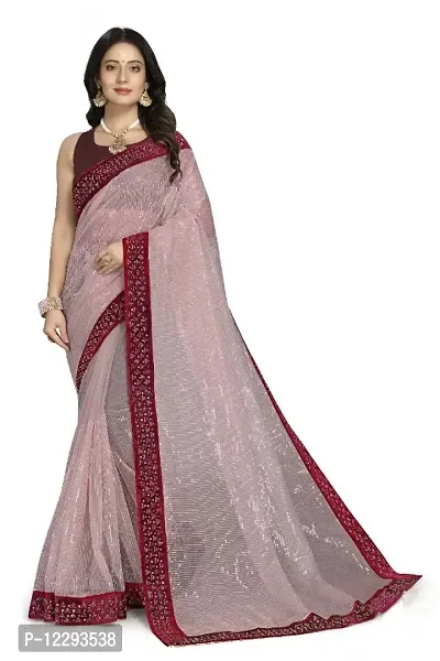 Trendy Net Saree with Blouse piece-thumb0