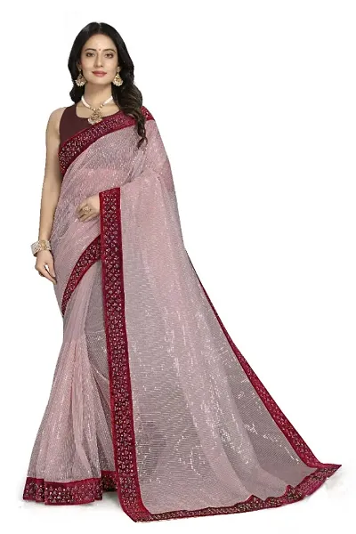 Trendy Net Saree with Blouse piece