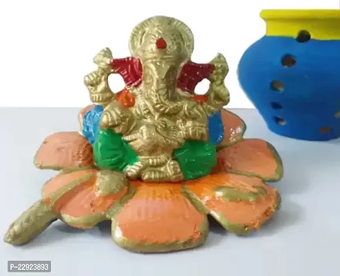 Royalbox Beautiful Multicolor Metal Ganesha Decorative Showpiece - 8 Cmnbsp;nbsp;(Metal, Multicolor)