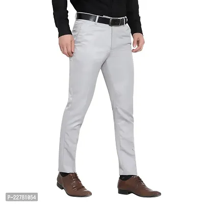Classic Polycotton Solid Formal Trousers for Men-thumb3