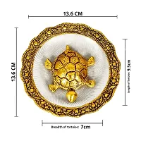 Metal Feng Shui Tortoise on Plate Showpiece, Tortoise for Good Luck, Kachuwa Good Luck, Home Decorative Items, Decorative Items For Living Room  Feng Shui Items for Home ? (Pack of 1)-thumb2