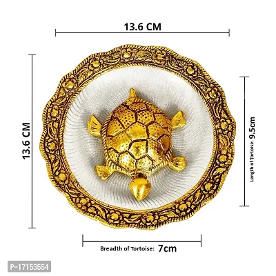 Metal Feng Shui Tortoise on Plate Showpiece, Tortoise for Good Luck, Kachuwa Good Luck, Home Decorative Items, Decorative Items For Living Room  Feng Shui Items for Home ? (Pack of 1)-thumb3