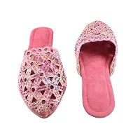 Women's Multicolor Jaipuri Rajasthani Mules Juttis | Japuri Rajasthani Slippers | Casual Fancy Slippers l Ethnic Flats Juti |-thumb1