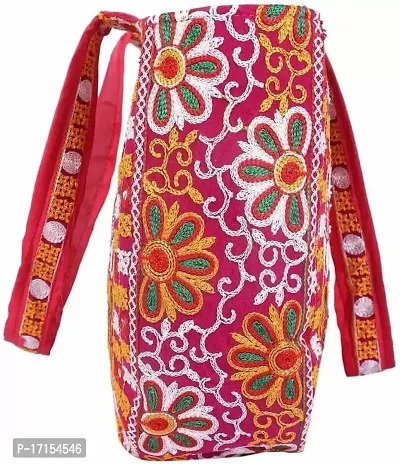 Fully embroided Work Pink Color Rajasthani Traditional Bag For Women/Girl-thumb3