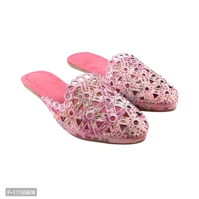 Women's Multicolor Jaipuri Rajasthani Mules Juttis | Japuri Rajasthani Slippers | Casual Fancy Slippers l Ethnic Flats Juti |-thumb5