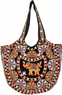 Women's Handmade Jaipuri Designer Rajasthani Shoulder Bag/Jhola Bag -Multicolour-thumb4