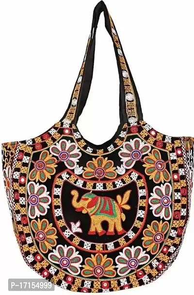 Women's Handmade Jaipuri Designer Rajasthani Shoulder Bag/Jhola Bag -Multicolour-thumb5