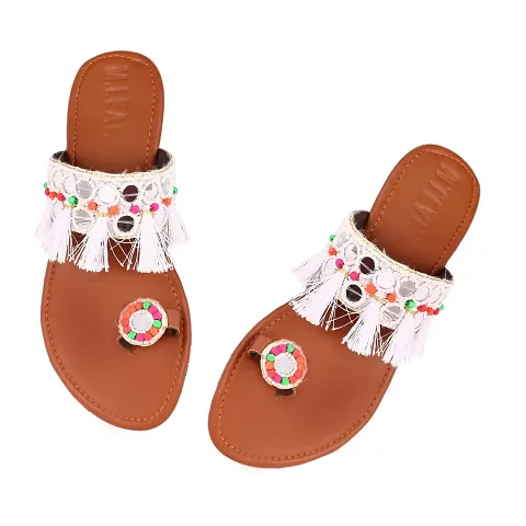 Rajasthani Jaipuri Work Kolhapuri Ethnic Womens Girls Ladies Slipper fashionable sandals (9)