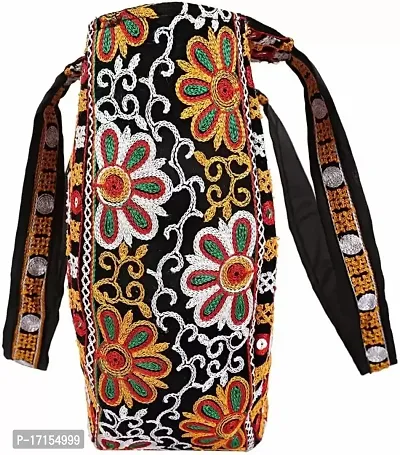 Women's Handmade Jaipuri Designer Rajasthani Shoulder Bag/Jhola Bag -Multicolour-thumb3