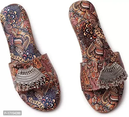 Women's Ethnic Flats, Women's Traditional Slip-On Slipper, Rajasthani Chappal Banjara Style (Ethnic Flats)-thumb0