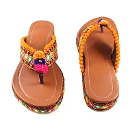 Rajasthani Jaipuri Work Kolhapuri Ethnic Womens Girls Ladies SLI Fashionable Sandals-thumb1