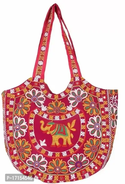 Fully embroided Work Pink Color Rajasthani Traditional Bag For Women/Girl-thumb0