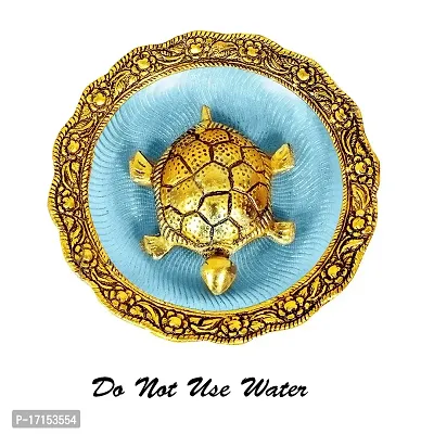 Metal Feng Shui Tortoise on Plate Showpiece, Tortoise for Good Luck, Kachuwa Good Luck, Home Decorative Items, Decorative Items For Living Room  Feng Shui Items for Home ? (Pack of 1)-thumb2