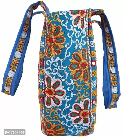 Royal Looking Cotton Traditional Ethnic Rajasthani Jaipuri Embroidered Handbag/Sholder Bag/Hand Bags for Girls Women-thumb4