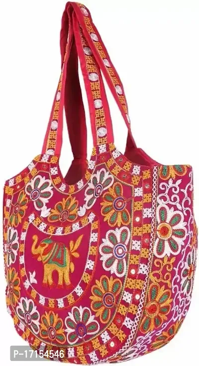 Fully embroided Work Pink Color Rajasthani Traditional Bag For Women/Girl-thumb2