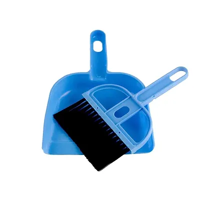 Ideal Home Plastic Mini Dust Pan with Brush Set (Blue, Small)-Price Incl. Shipping