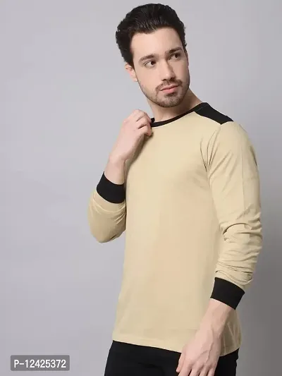 TRENDS TOWER Mens Shoulder Patch Full Sleeve T-Shirt-thumb2