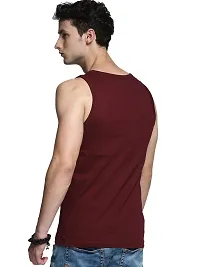 TRENDS TOWER Men Tank Top with Pocket Mustard Color (Maroon, XX-Large)-thumb2