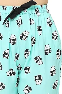 Women Animal Print Shirt  Pyjama Set Night Dress (RAMA Green, Small)-thumb4