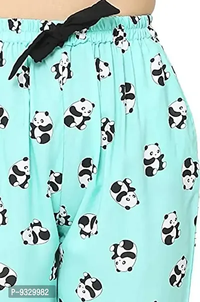 Women Animal Print Shirt  Pyjama Set Night Dress (RAMA Green, Small)-thumb5