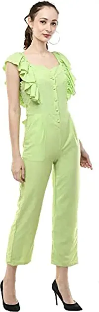 srs fahion women jumpsuit (S, GREEN)