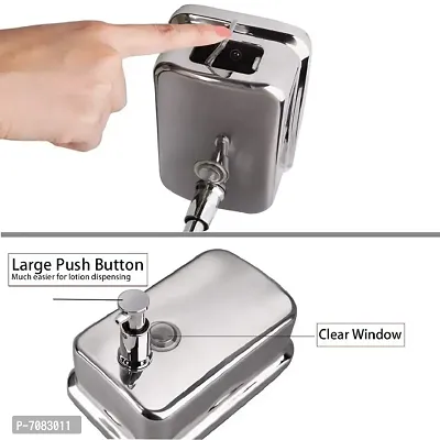 Rectangle Stainless Steel Soap Dispenser Wall Mounted with Manual Thumb Press Rectangle Soap Dispenser-thumb3