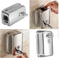 Rectangle Stainless Steel Soap Dispenser Wall Mounted with Manual Thumb Press Rectangle Soap Dispenser-thumb3
