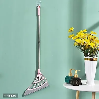 Adjustable 2 in 1 Sweeper Dust Hair Bathroom Wiper, Magic Broom Household Silicone Broom, Rubber Hair Broom 2-in-1 Universal Wiping Sweeper-thumb3