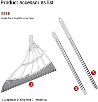 Adjustable 2 in 1 Sweeper Dust Hair Bathroom Wiper, Magic Broom Household Silicone Broom, Rubber Hair Broom 2-in-1 Universal Wiping Sweeper-thumb4