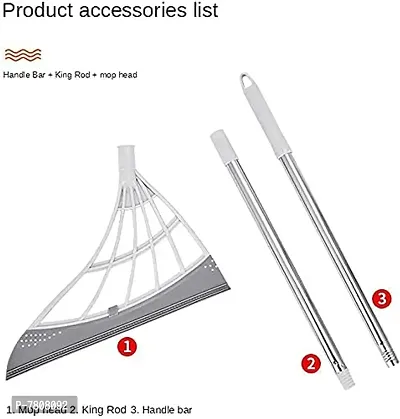 Adjustable 2 in 1 Sweeper Dust Hair Bathroom Wiper, Magic Broom Household Silicone Broom, Rubber Hair Broom 2-in-1 Universal Wiping Sweeper-thumb5