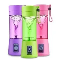 Portable Electric Usb Juice Maker, Juicer, Juicer Bottle, Blender, Grinder Mixer, 6 Blades Rechargeable Bottle, Jar (Multicolor)-thumb2