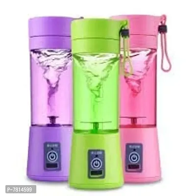 Portable Electric Usb Juice Maker, Juicer, Juicer Bottle, Blender, Grinder Mixer, 6 Blades Rechargeable Bottle, Jar (Multicolor)-thumb3