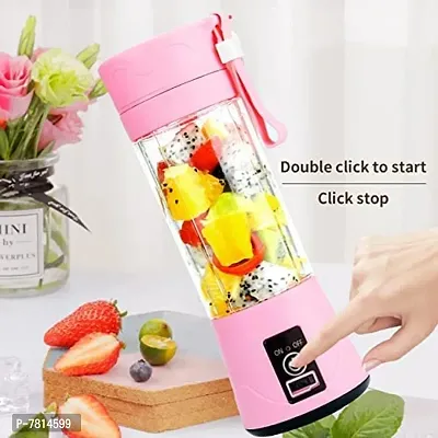 Portable Electric Usb Juice Maker, Juicer, Juicer Bottle, Blender, Grinder Mixer, 6 Blades Rechargeable Bottle, Jar (Multicolor)-thumb4