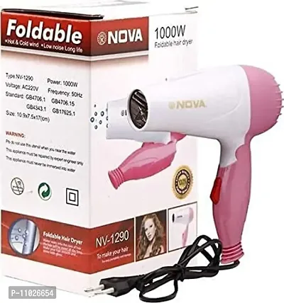 Nova Foldable Hair For Girls Dryer for Professional Women Men girls Nova NV- 1290 1000 W Electric Foldable 2 Speed Control Hair Dryer-thumb0