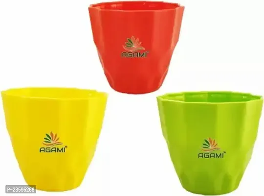 Decorative Premium Quality Rich ABS Pots Plant Container Set -Pack of 3, Plastic-thumb0