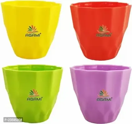 Decorative Premium Quality Plant Pots for Outdoor and indoor Plant Container Set -Pack of 4, Plastic-thumb0