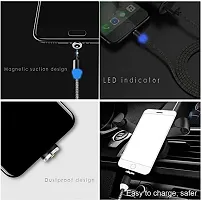 HAMARI DUKAAN) 3 in 1 multi USB fast charging Nylon braided USB charging cable, compatible with Apple iPhone, type B  type C models, Micro charging usb cable - 1.2 Meter long.-thumb2