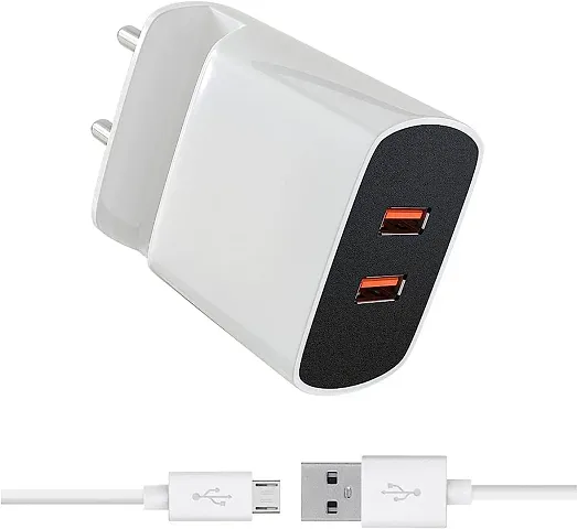 (Hamari dukaan) Dual Port 5V Wall Charger, USB Wall Charger Adapter Multi-Layer Protection, Made in India, Fast Charging Power Adaptor.