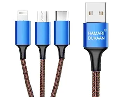 Combo pack of 3in1 data cable, OTG type C, OTG type B, 1m long aux cable, earbuds and sim pin.-thumb1
