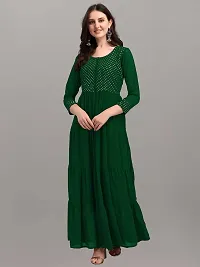 KRIVA Plastics Women's Embroidered Georgette Anarkali Kurta-(LUPI_Green_M)-thumb3